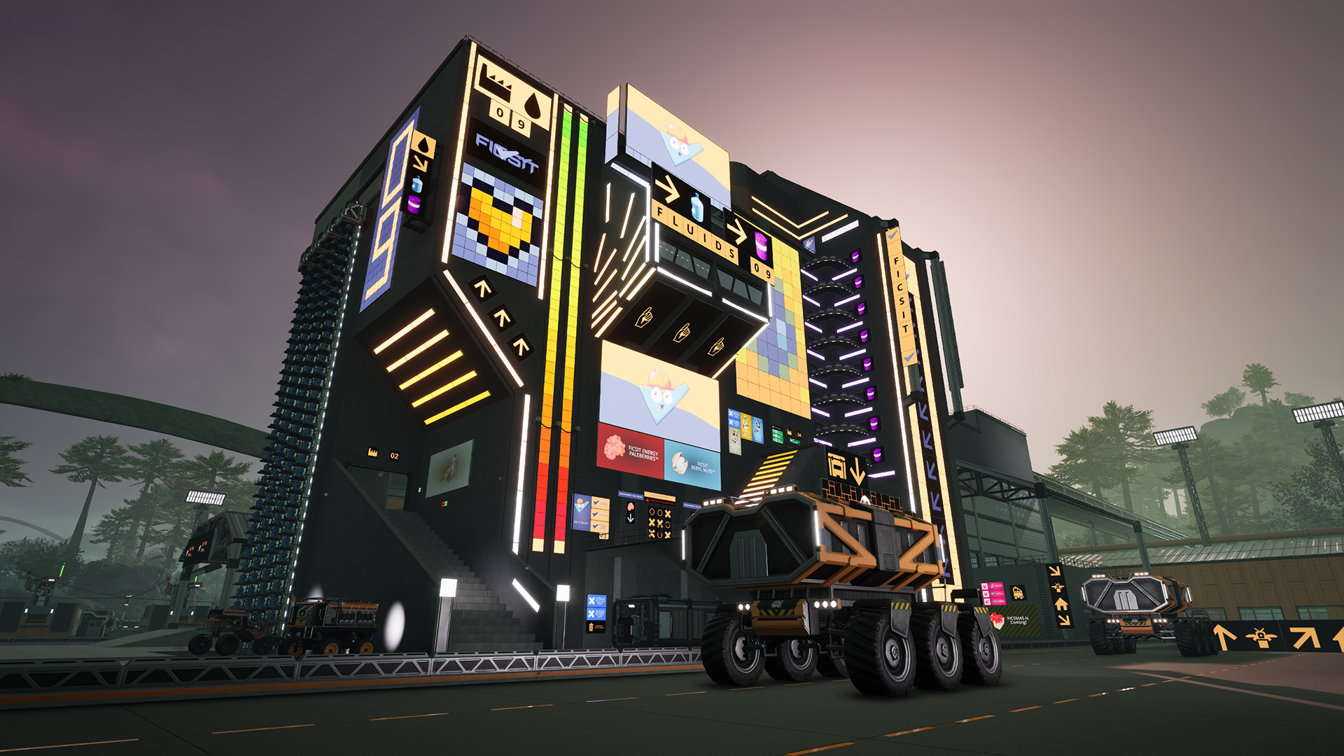 Satisfactory: Illuminated Factory and Vehicles