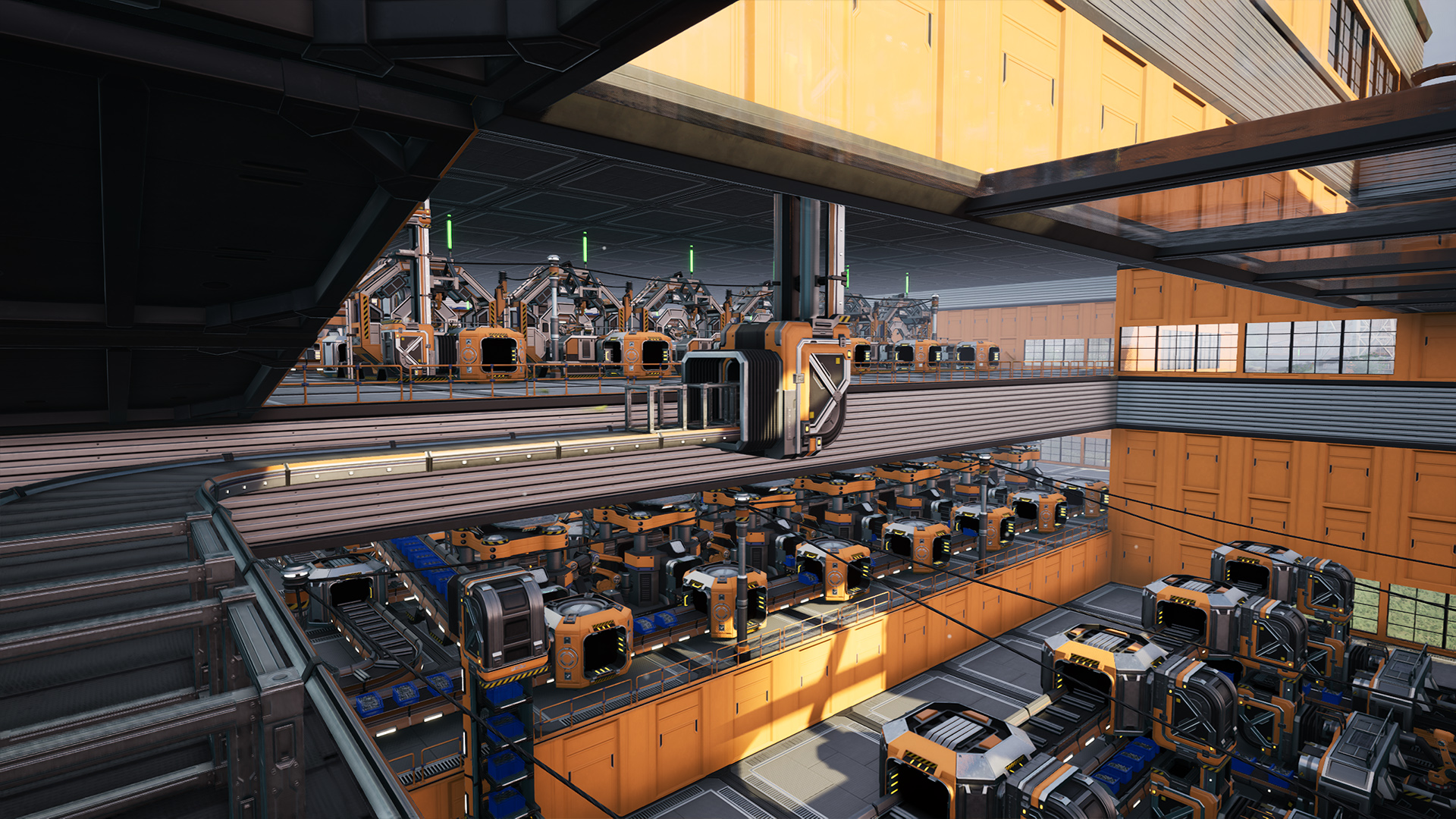 Satisfactory: Factory Interior With Conveyor Belts